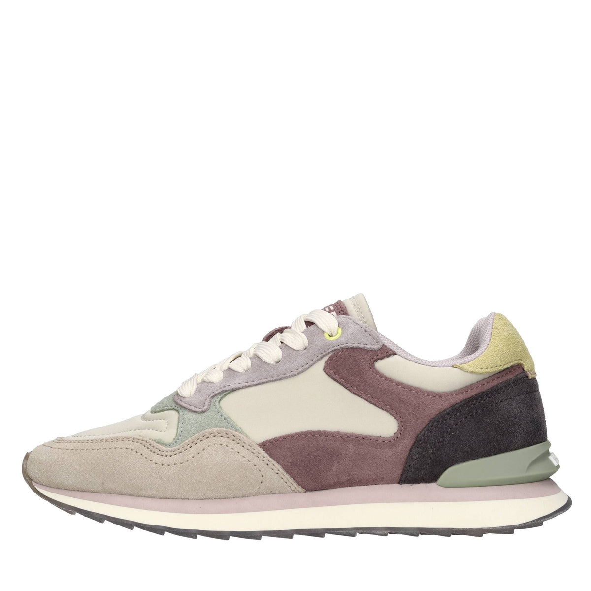 Sneakers in camoscio e tessuto 