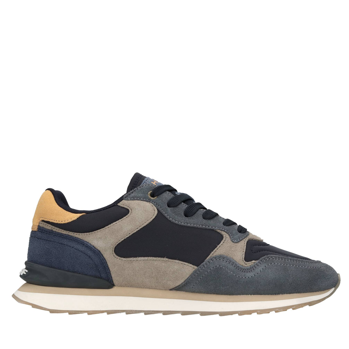 Sneakers in camoscio e tessuto 