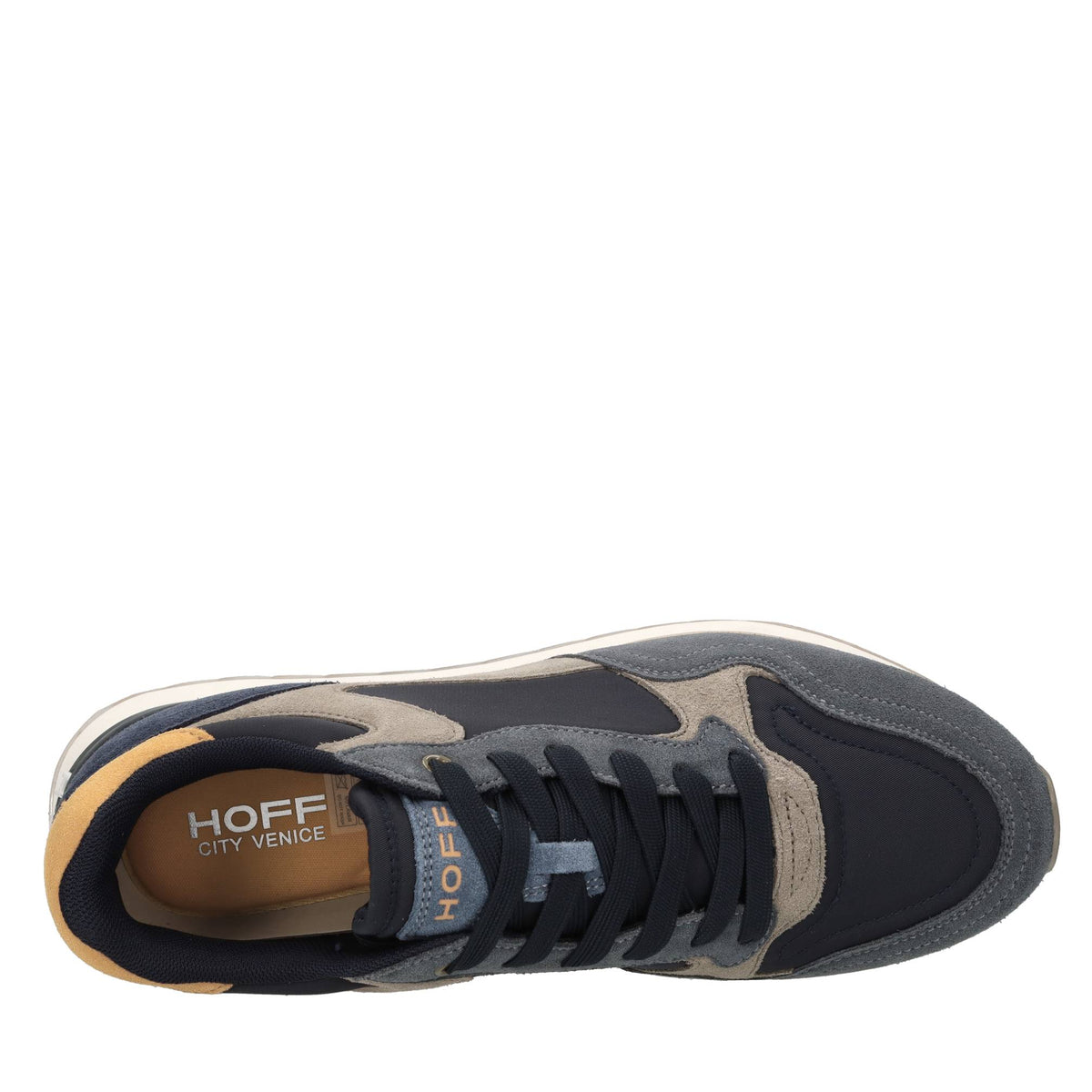 Sneakers in camoscio e tessuto 