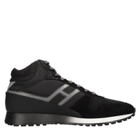 Sneakers Hight Top in camoscio, tessuto e pelle ricoperta 
