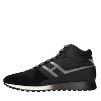 Sneakers Hight Top in camoscio, tessuto e pelle ricoperta 