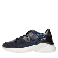 Sneakers Active One in camoscio,pelle e glitter 