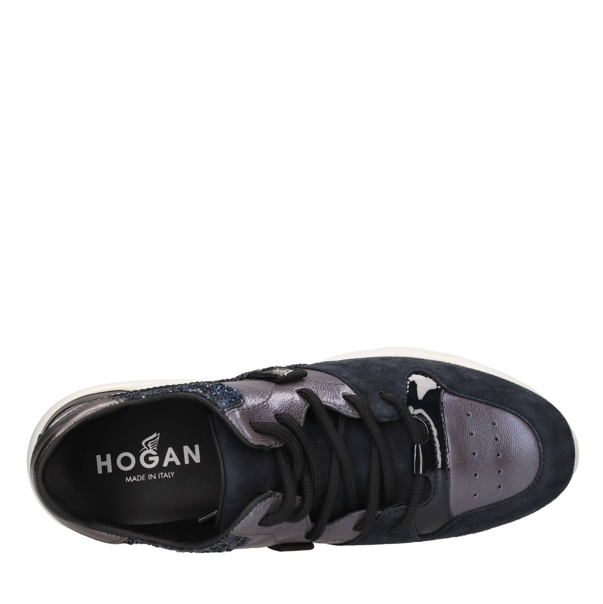 Sneakers Active One in camoscio,pelle e glitter 