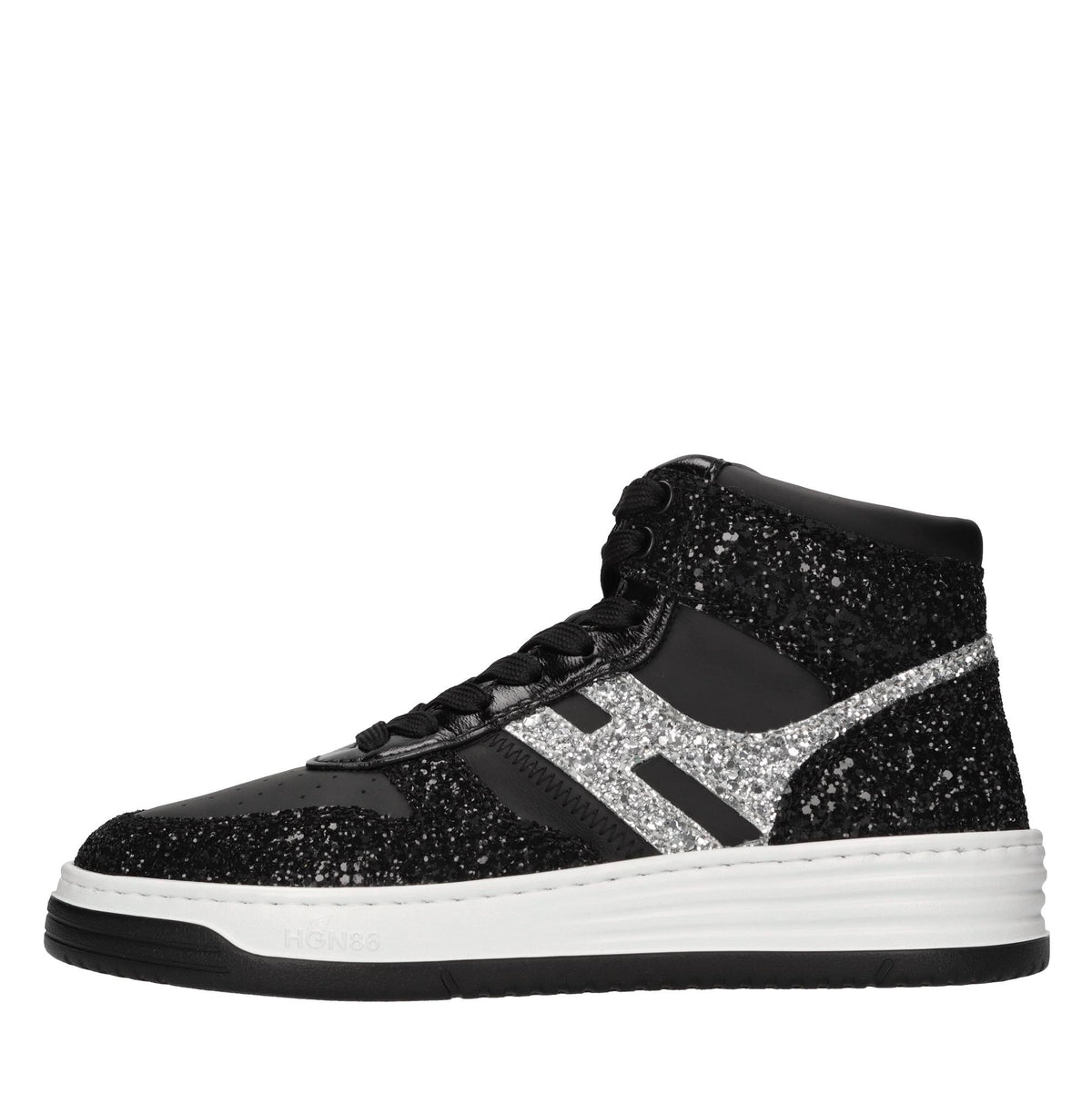 Sneakers H630 Basket in pelle e glitter 