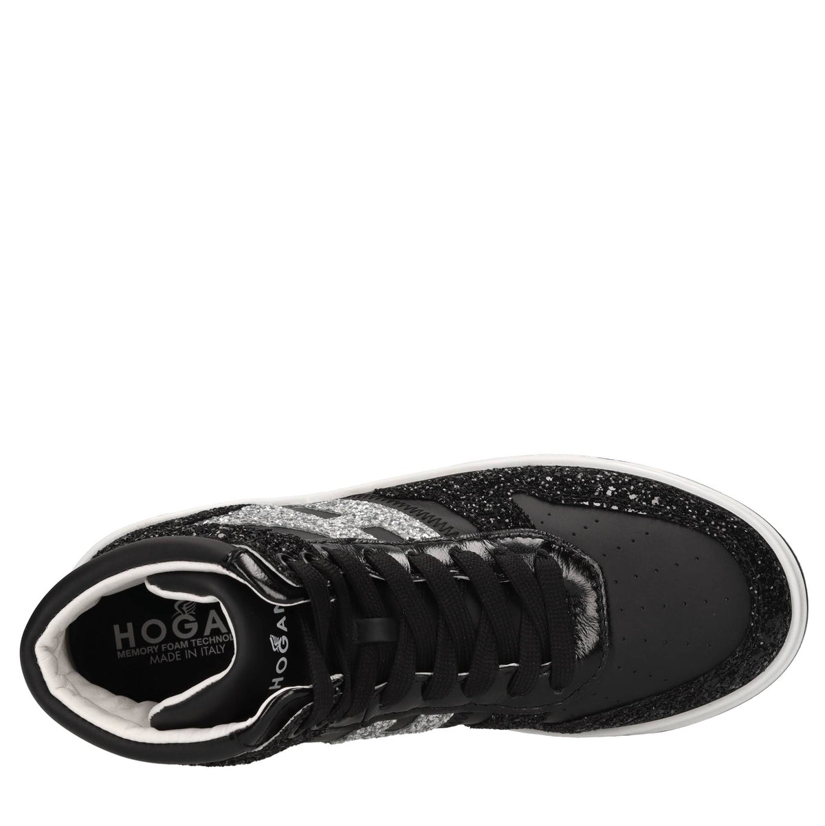 Sneakers H630 Basket in pelle e glitter 