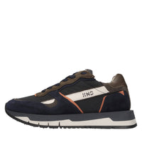 Sneakers in pelle, camoscio e tessuto 