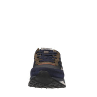 Sneakers in pelle, camoscio e tessuto 