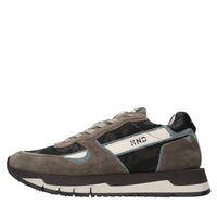 Sneakers in pelle, camoscio e tessuto 