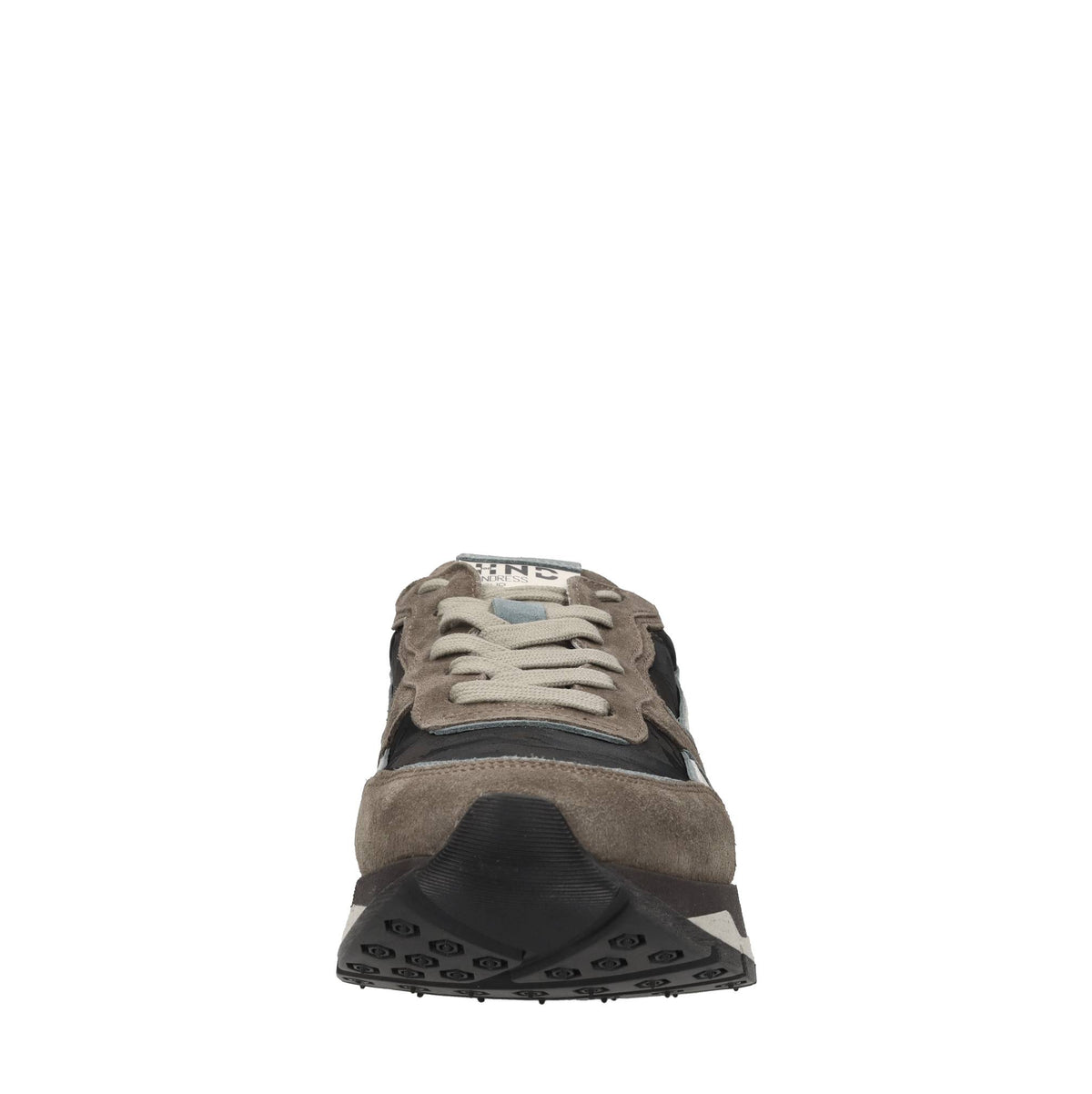 Sneakers in pelle, camoscio e tessuto 