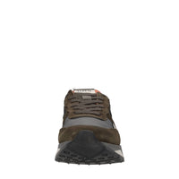 Sneakers in pelle, camoscio e tessuto 