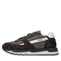 Sneakers in pelle, camoscio e tessuto 