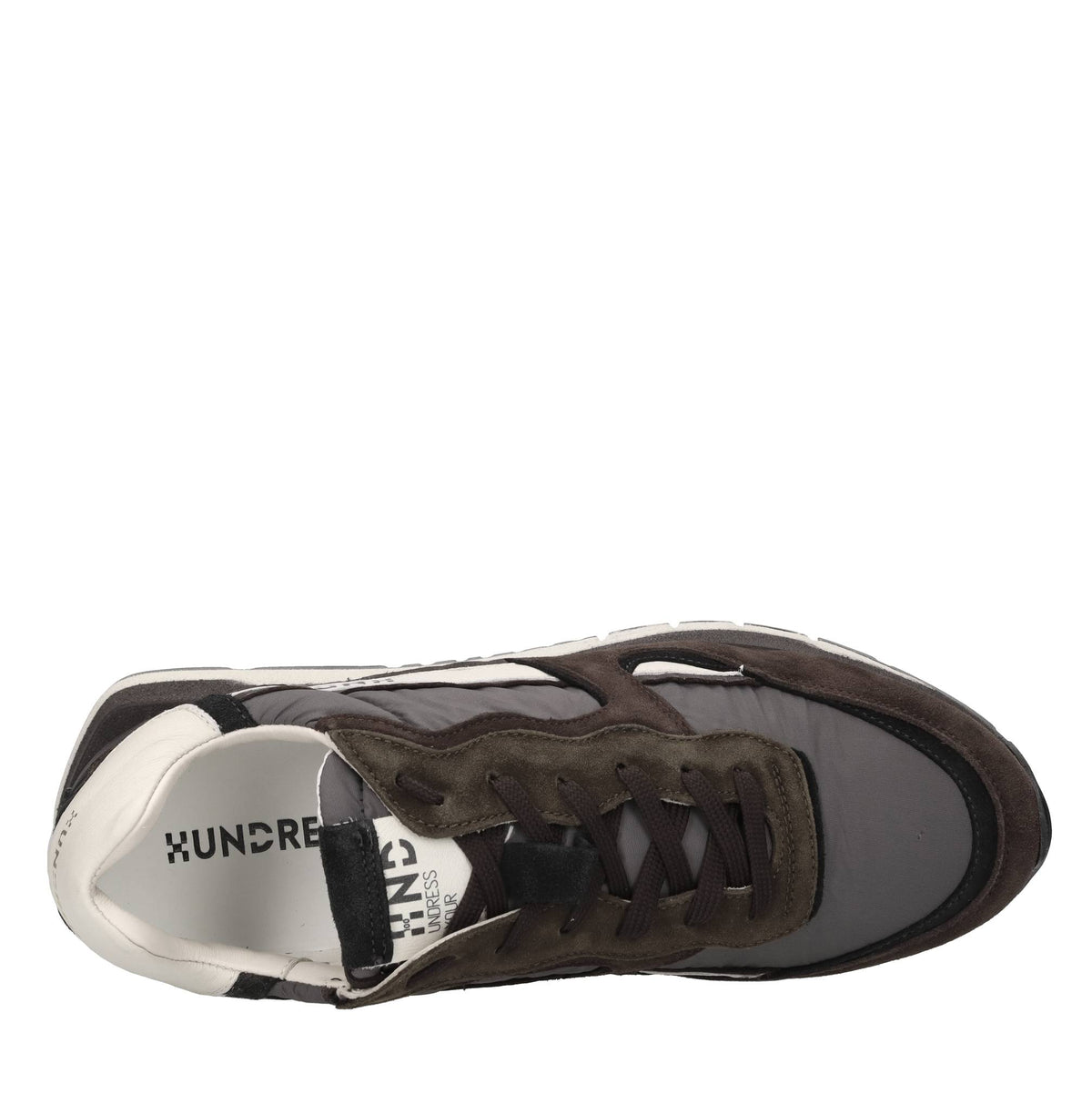 Sneakers in pelle, camoscio e tessuto 