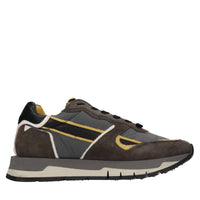 Sneakers in pelle, camoscio e tessuto 