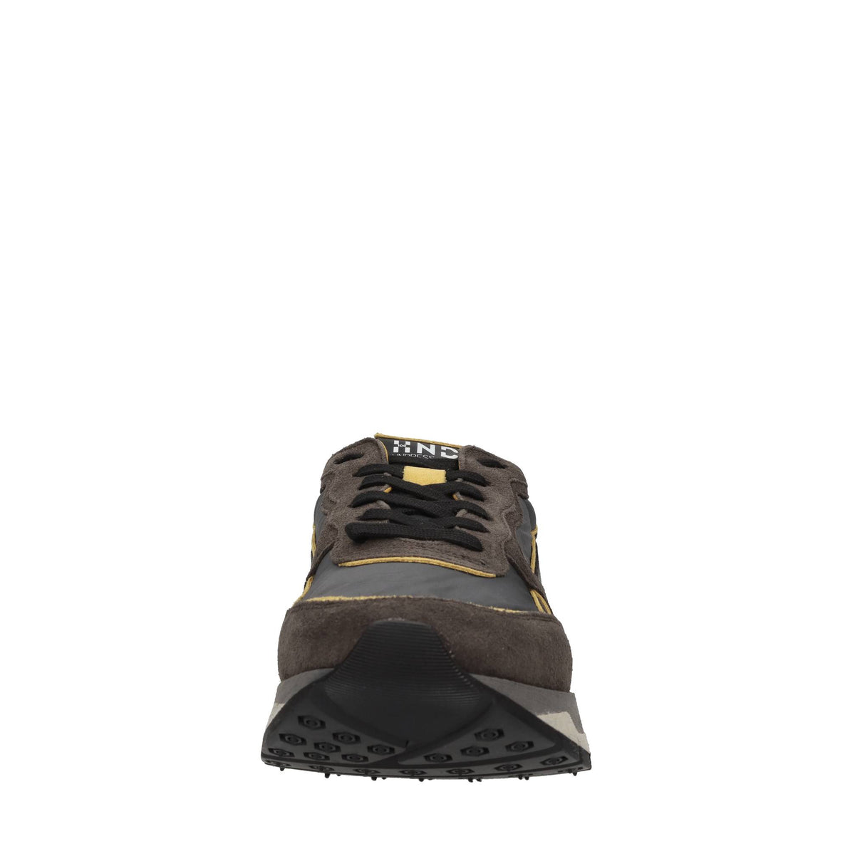 Sneakers in pelle, camoscio e tessuto 