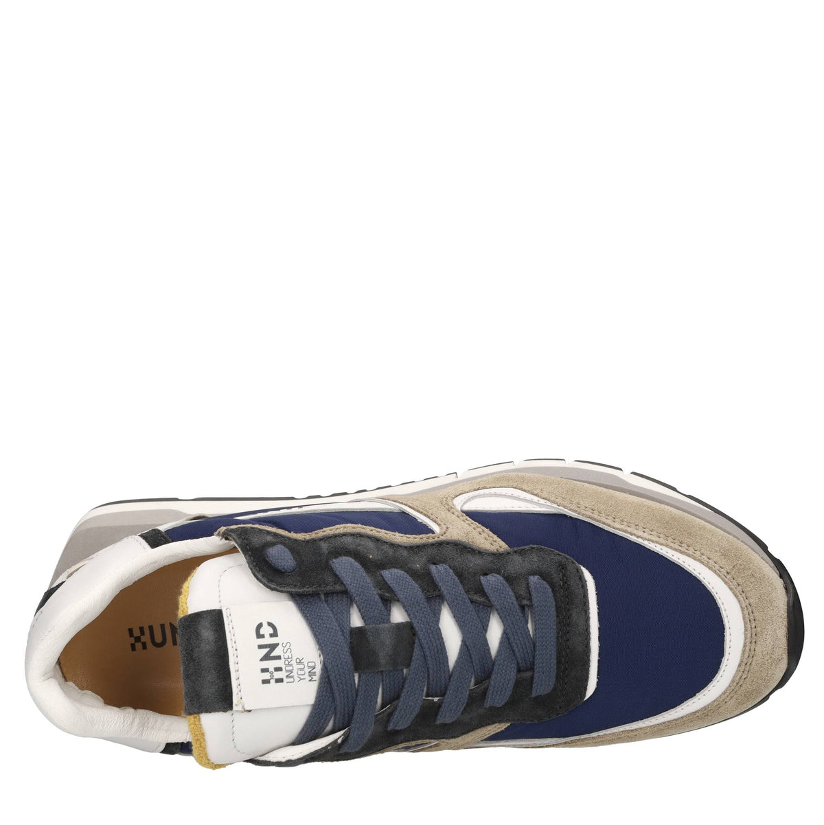 Sneakers in pelle, camoscio e tessuto 