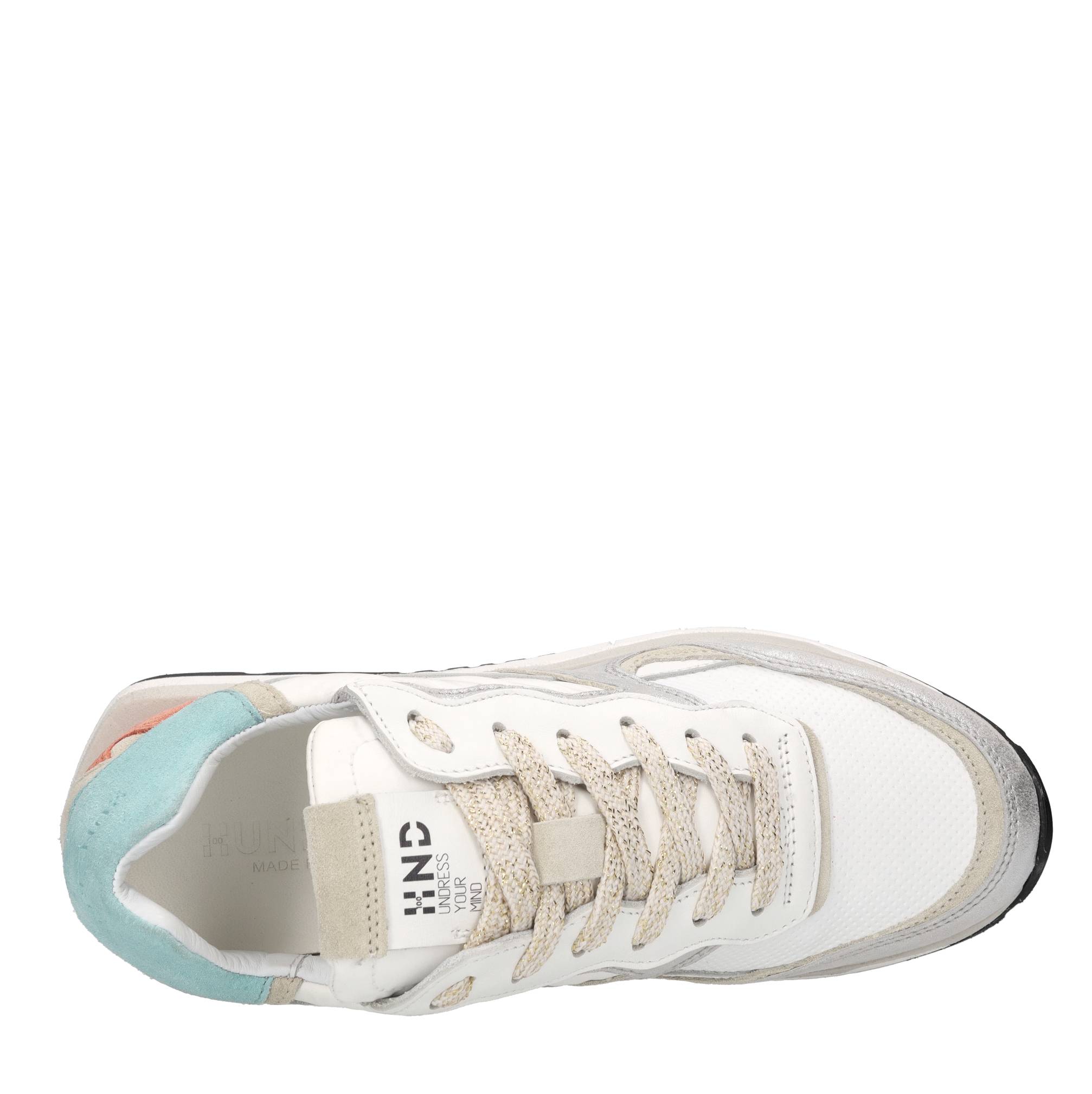 Sneakers in camoscio pelle e tessuto 