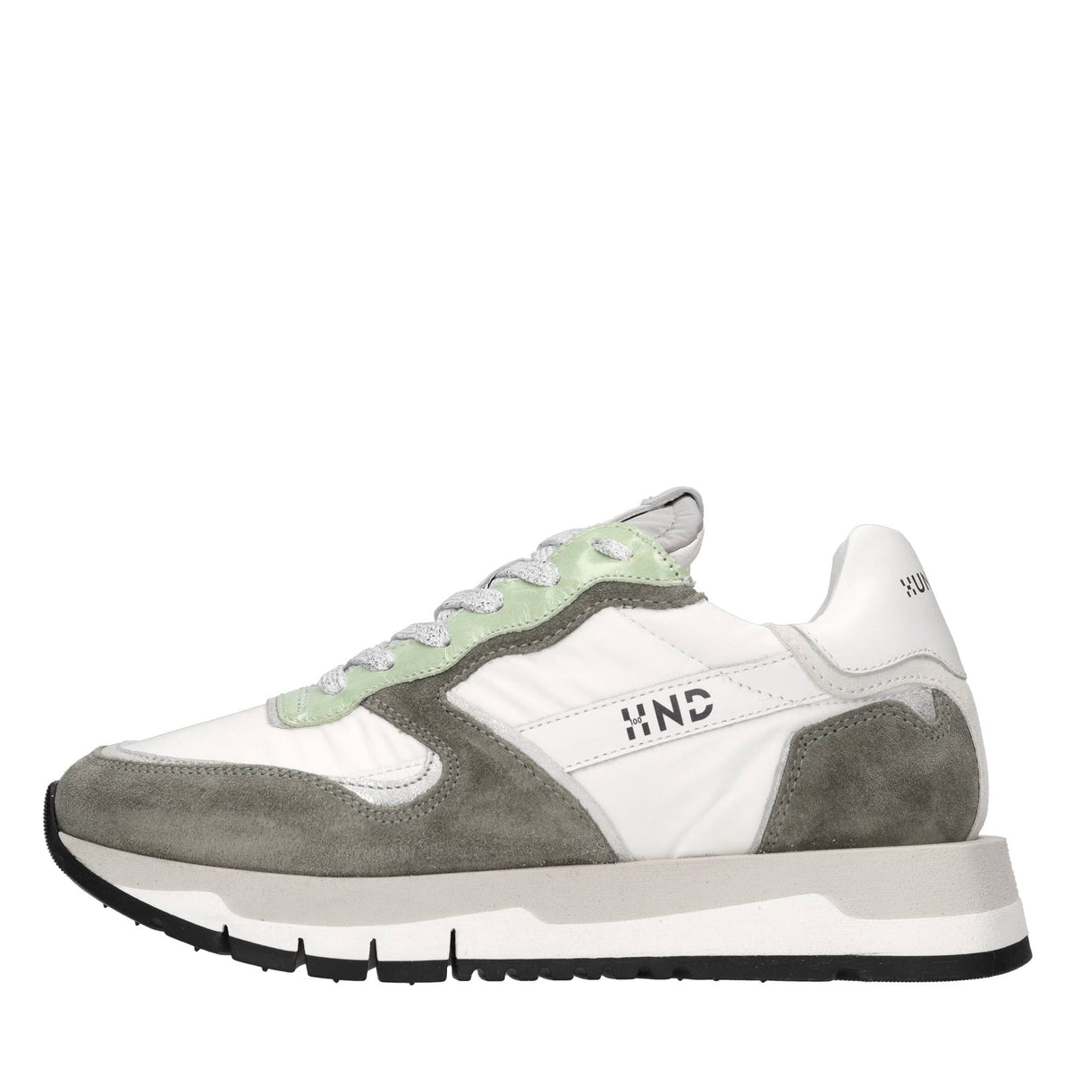 Sneakers in camoscio pelle e tessuto 