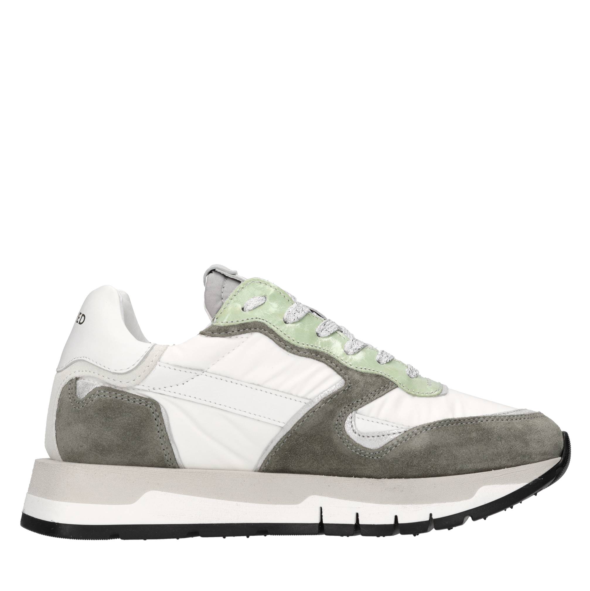 Sneakers in camoscio pelle e tessuto 