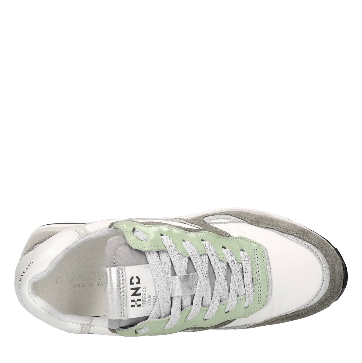 Sneakers in camoscio pelle e tessuto 