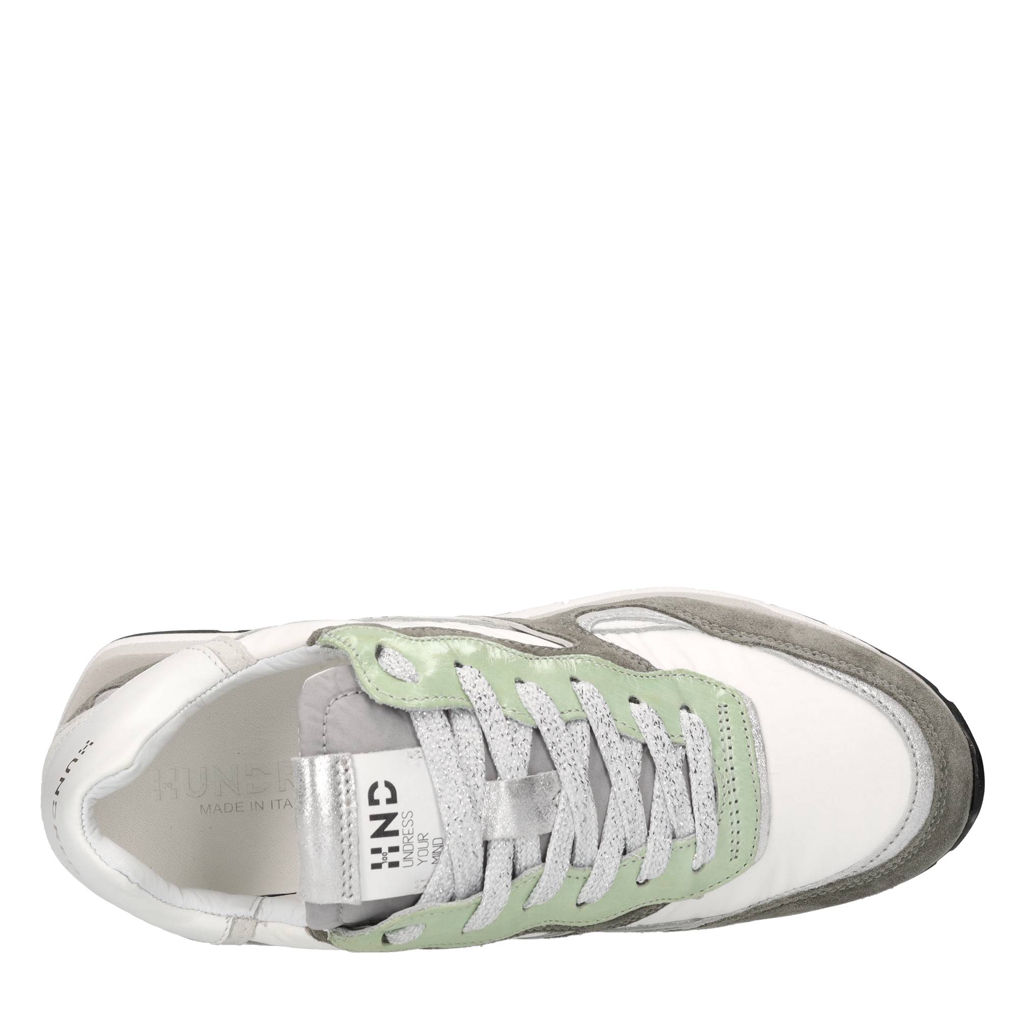 Sneakers in camoscio pelle e tessuto 