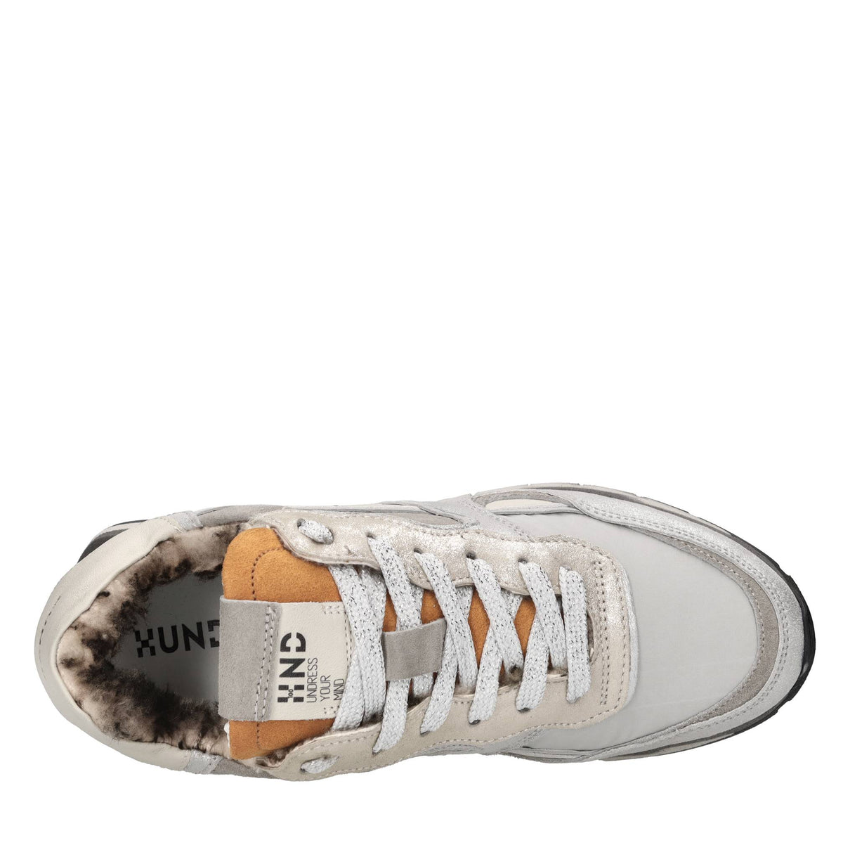 Sneakers in camoscio pelle e tessuto 