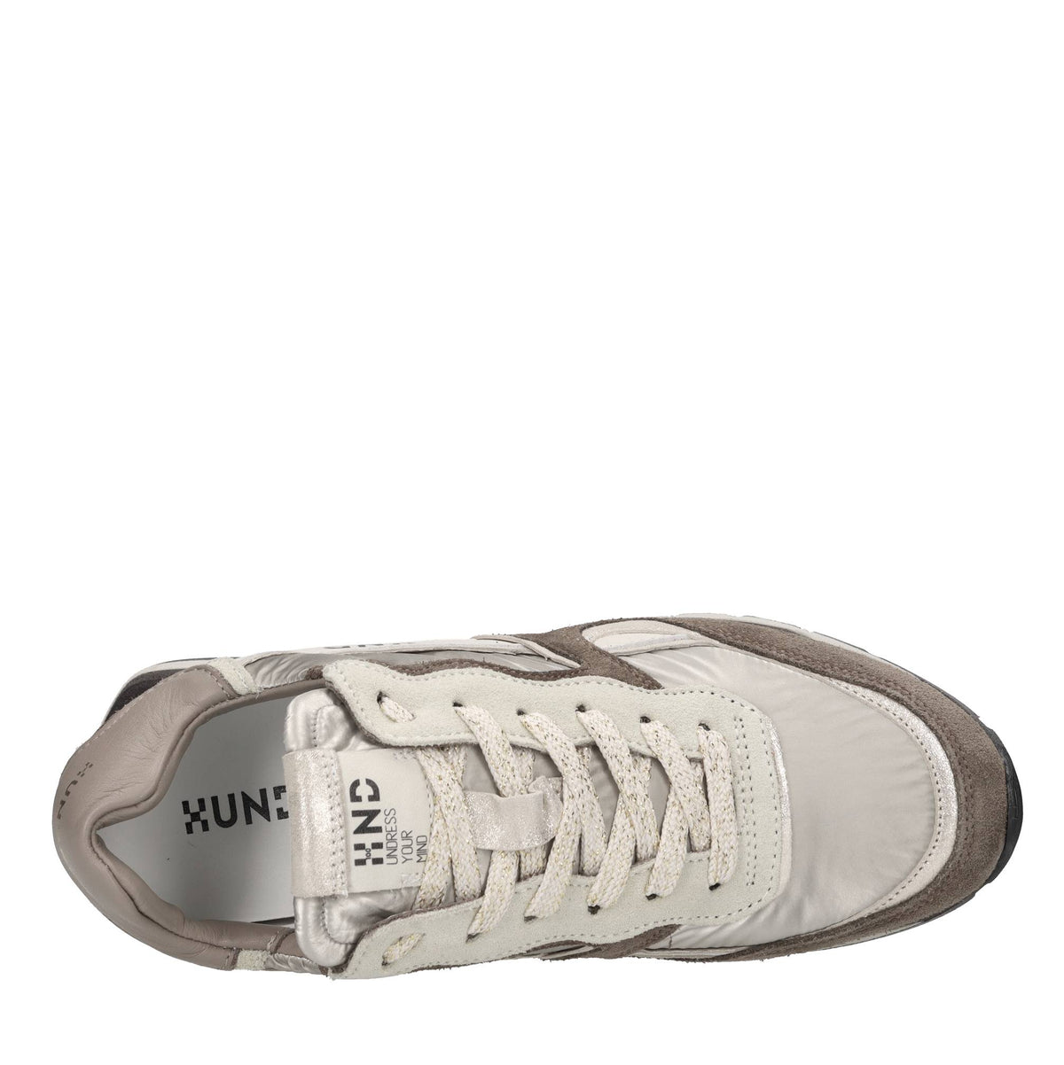 Sneakers in camoscio pelle e tessuto 
