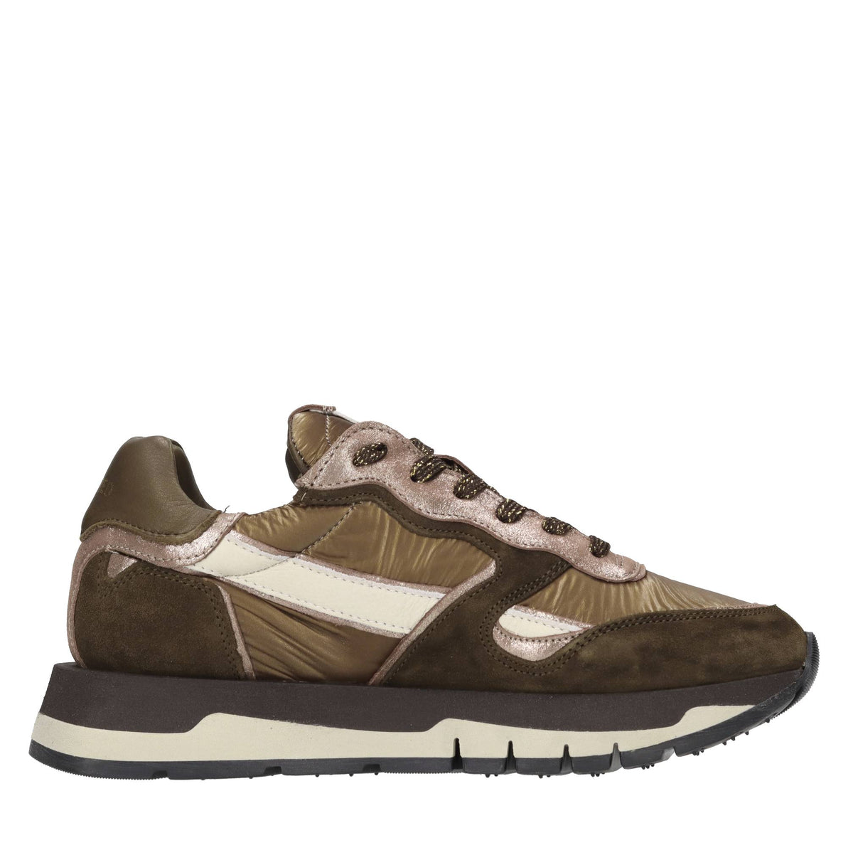 Sneakers in camoscio pelle e tessuto 
