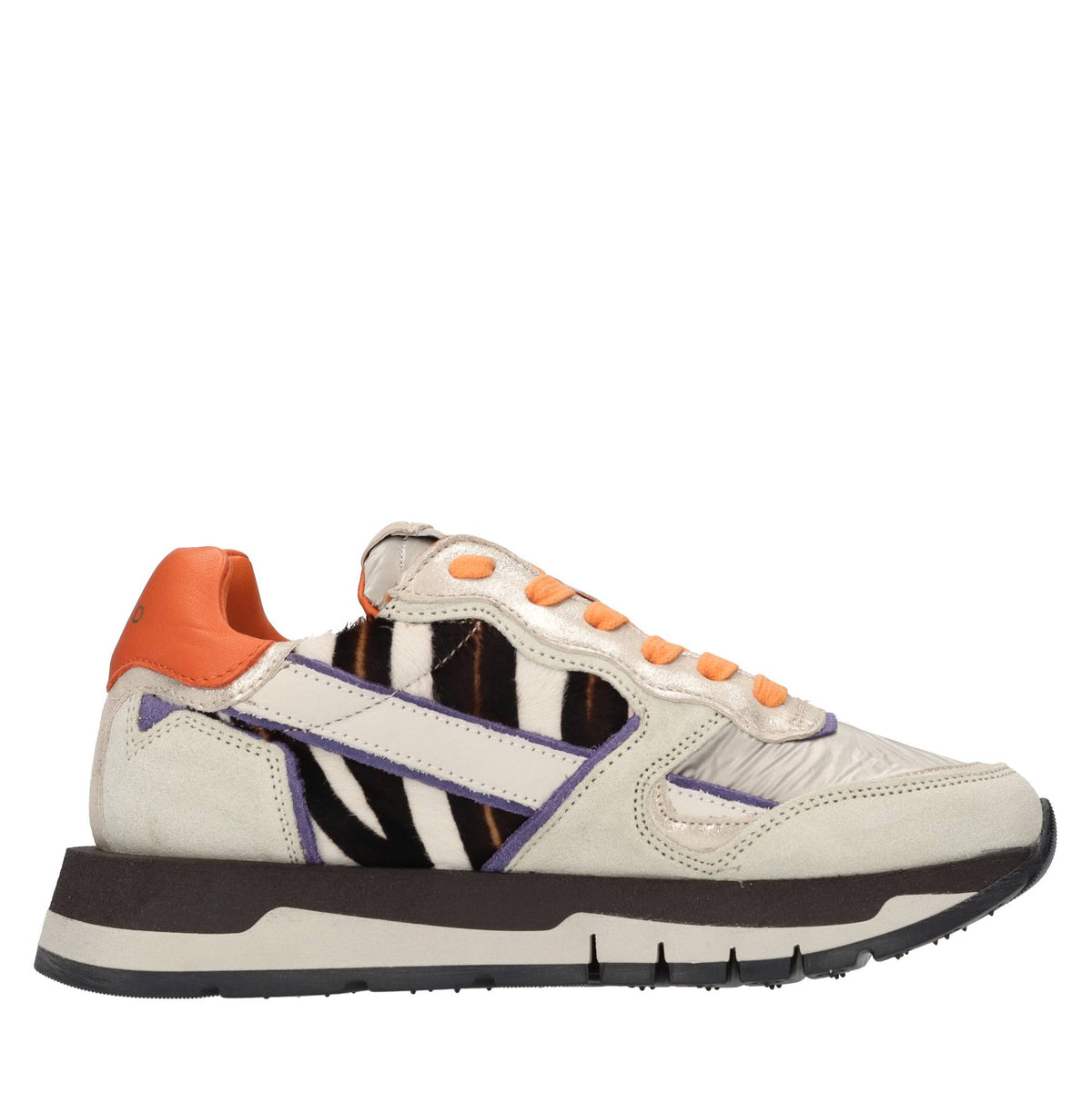Sneakers in camoscio cavallino e tessuto 