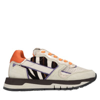Sneakers in camoscio cavallino e tessuto 