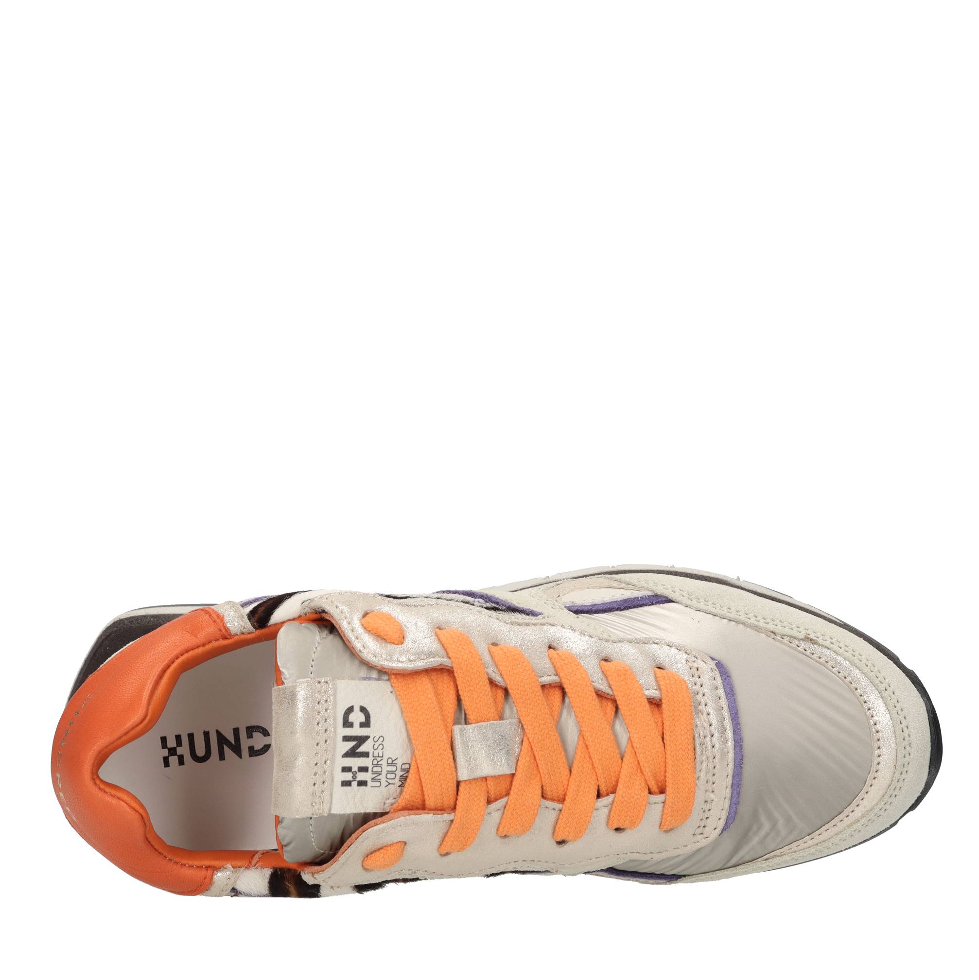 Sneakers in camoscio cavallino e tessuto 