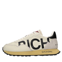 Sneakers in pelle e tessuto 