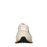 Sneakers in pelle e tessuto 
