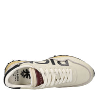 Sneakers in pelle e tessuto 