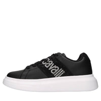 Sneakers in ecopelle e tessuto con strass 