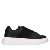 Sneakers in ecopelle e tessuto con strass 