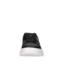 Sneakers in ecopelle e tessuto con strass 