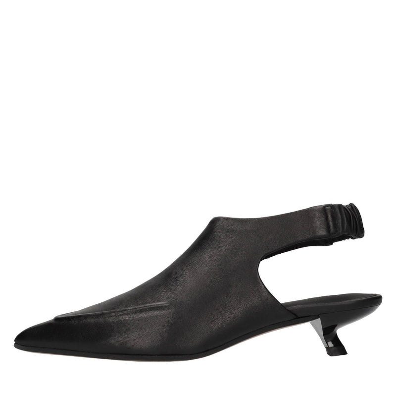 Décolleté slingback in pelle 