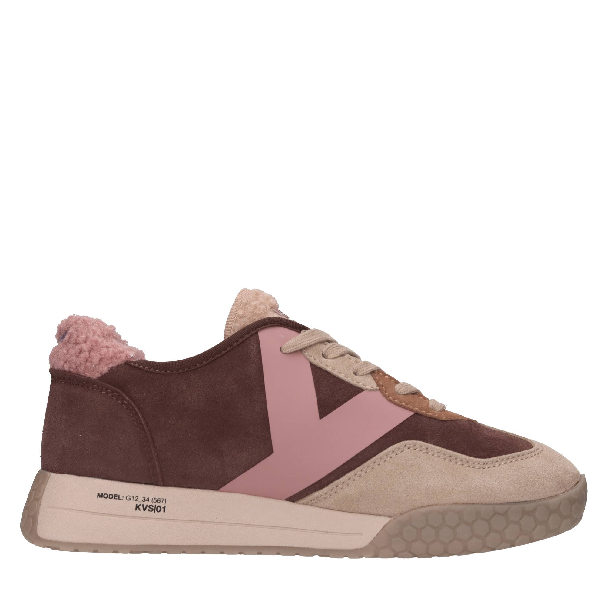 Sneakers in camoscio e tessuto 