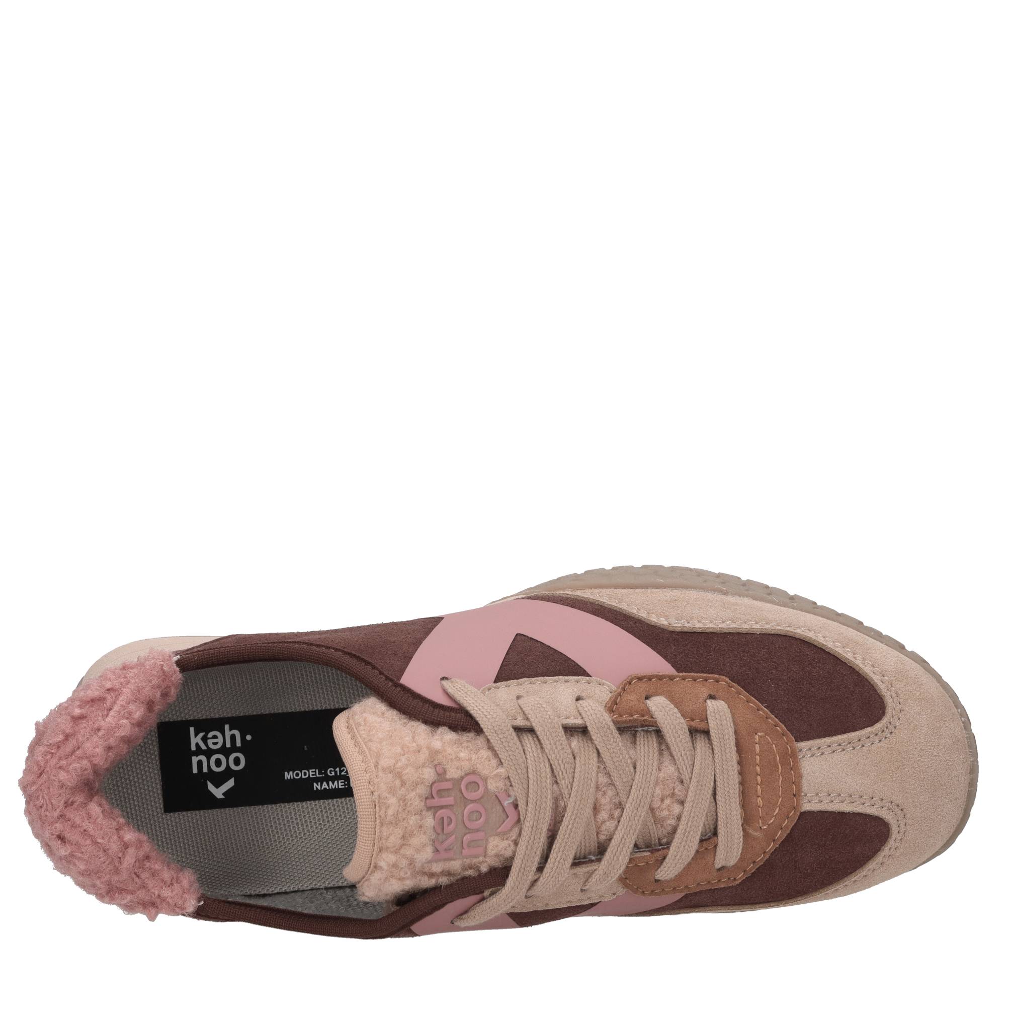 Sneakers in camoscio e tessuto 