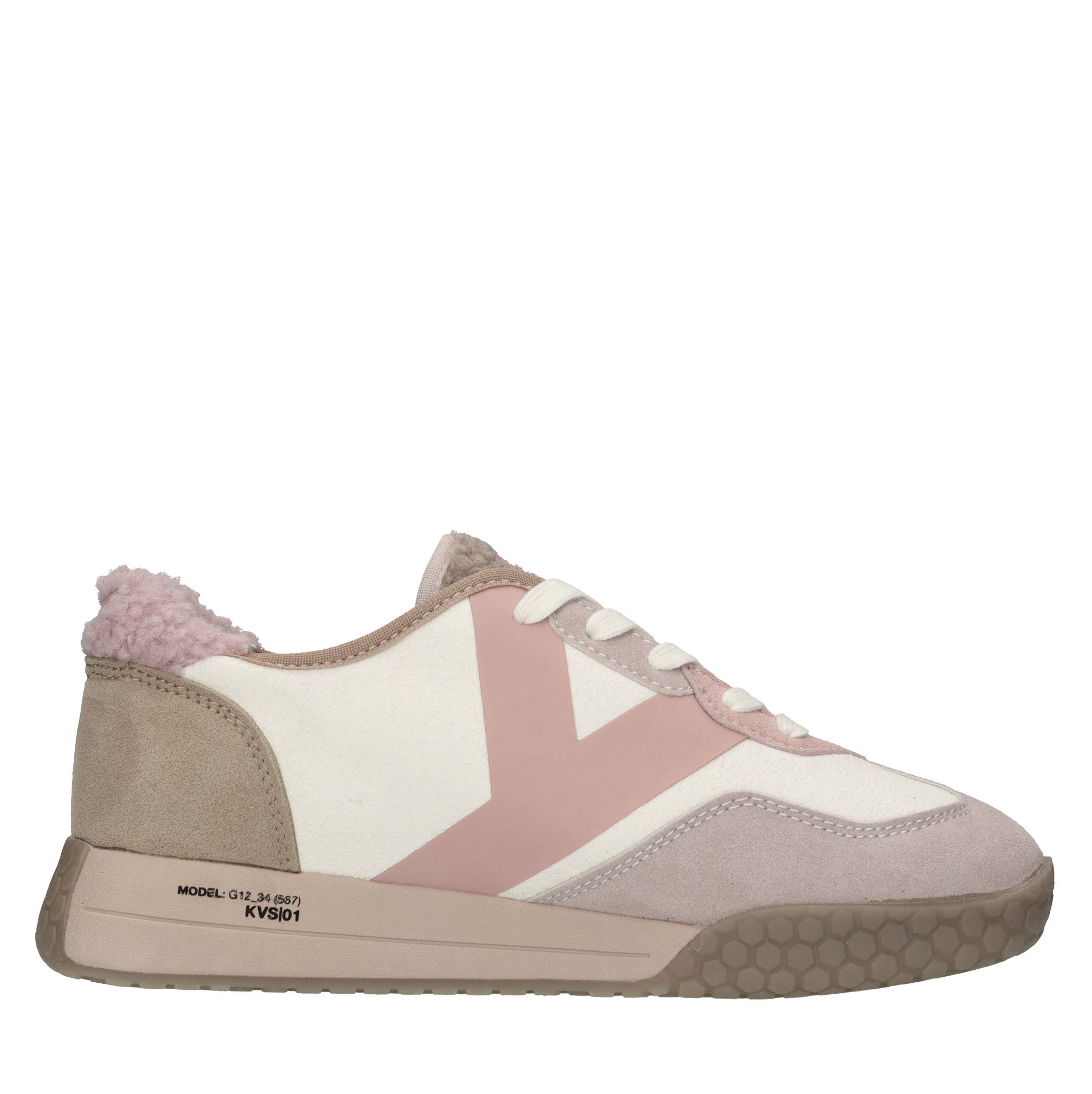 Sneakers in camoscio e tessuto 