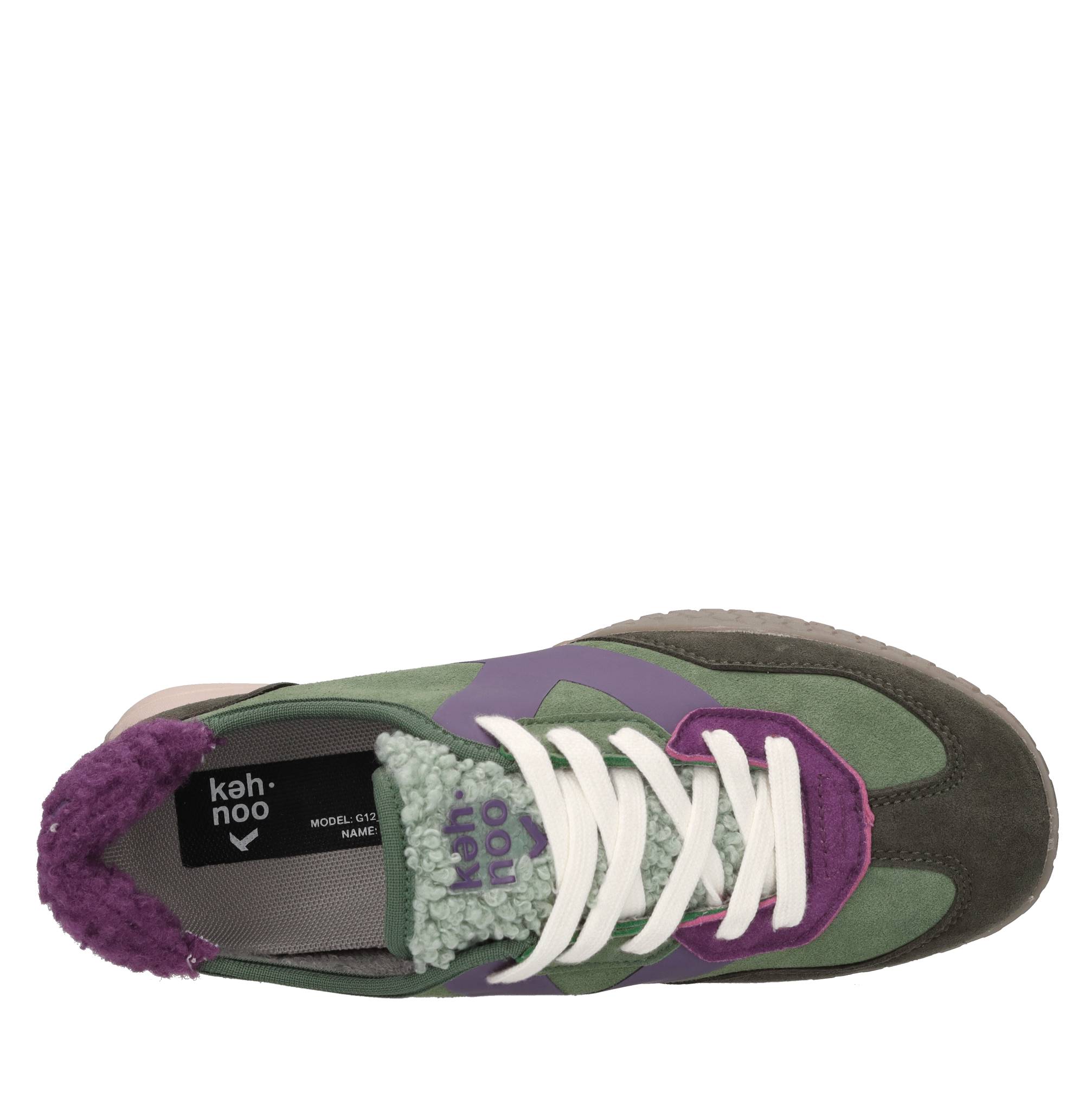 Sneakers in camoscio e tessuto 