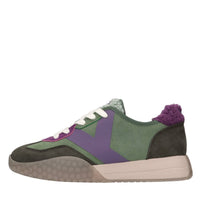 Sneakers in camoscio e tessuto 