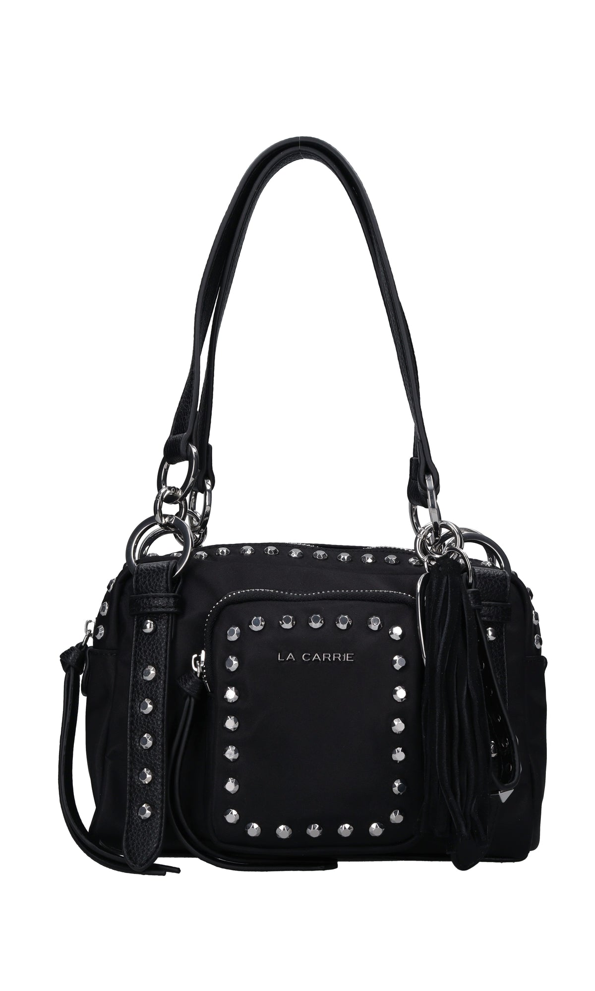 Borsa Dark Wave in ecopelle tessuto e borchie 