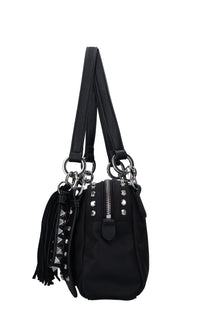 Borsa Dark Wave in ecopelle tessuto e borchie 