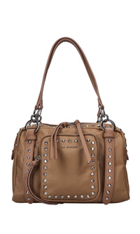 Borsa dark wave in ecopelle e tessuto 