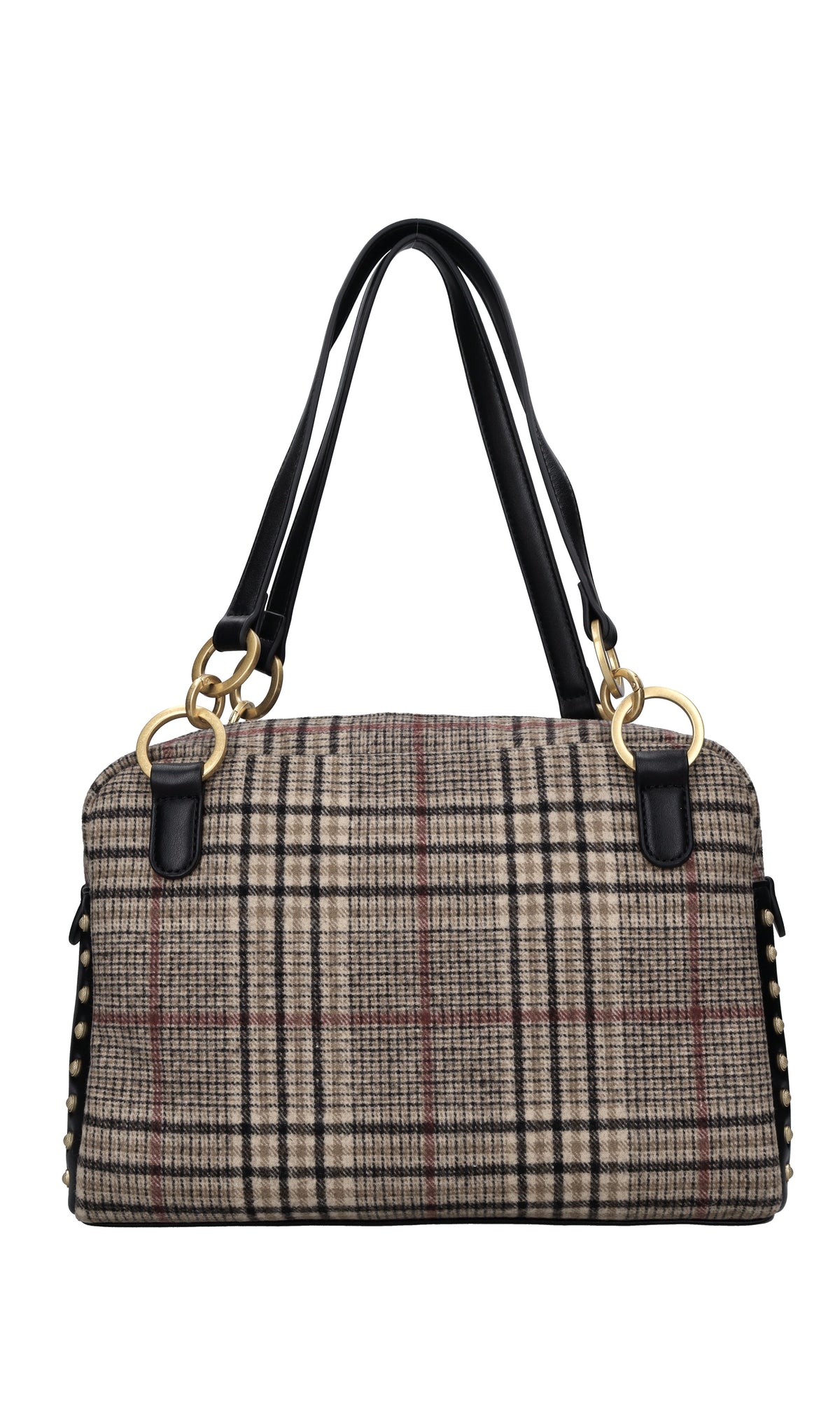 Borsa Scottish in ecopelle e tessuto 