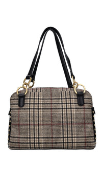 Borsa Scottish in ecopelle e tessuto 