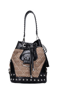 Borsa in tessuto ed ecopelle 