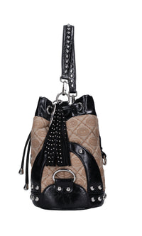 Borsa in tessuto ed ecopelle 