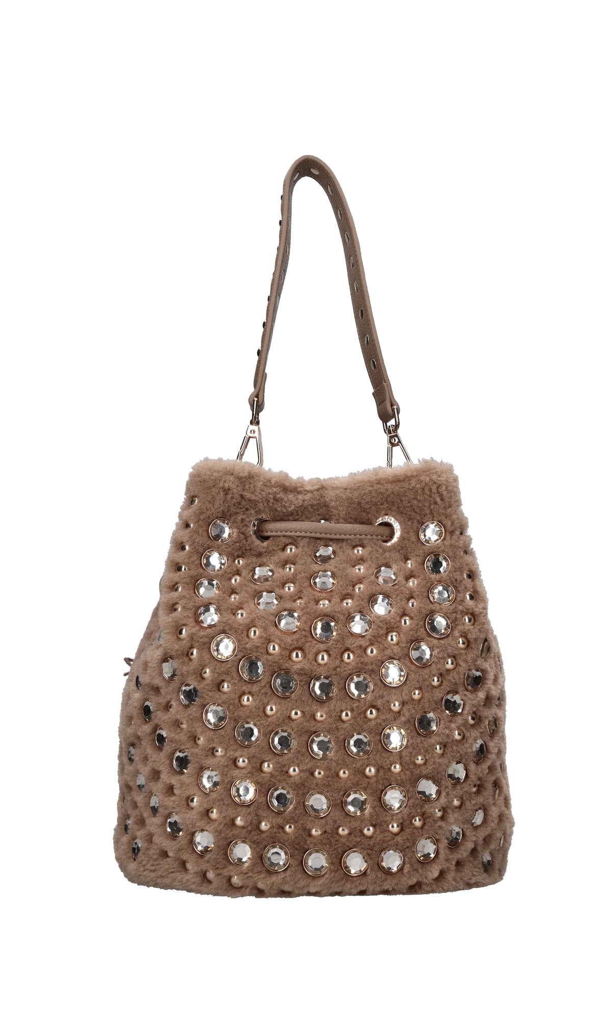 Borsa in ecopelle e tessuto 